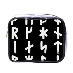 Younger Futhark Rune Set Collected Inverted Mini Toiletries Bag (one Side) by WetdryvacsLair