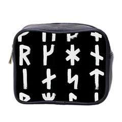 Younger Futhark Rune Set Collected Inverted Mini Toiletries Bag (two Sides) by WetdryvacsLair