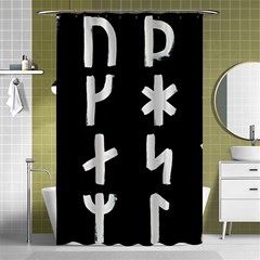 Younger Futhark Rune Set Collected Inverted Shower Curtain 48  X 72  (small)  by WetdryvacsLair