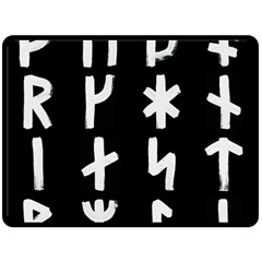 Younger Futhark Rune Set Collected Inverted Double Sided Fleece Blanket (large)  by WetdryvacsLair