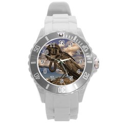 Apocalyptic Future Concept Artwork Round Plastic Sport Watch (l)