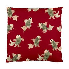 Bright Decorative Seamless  Pattern With  Fairy Fish On The Red Background  Standard Cushion Case (two Sides) by EvgeniiaBychkova