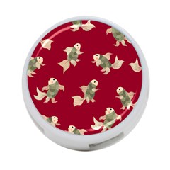 Bright Decorative Seamless  Pattern With  Fairy Fish On The Red Background  4-port Usb Hub (one Side)