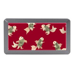 Bright Decorative Seamless  Pattern With  Fairy Fish On The Red Background  Memory Card Reader (mini) by EvgeniiaBychkova