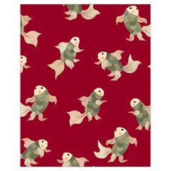 Bright decorative seamless  pattern with  fairy fish on the red background. Drawstring Bag (Small)