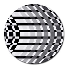 Nine Bar Monochrome Fade Squared Bend Round Mousepads by WetdryvacsLair