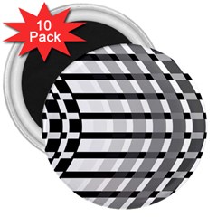 Nine Bar Monochrome Fade Squared Bend 3  Magnets (10 Pack)  by WetdryvacsLair