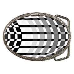 Nine Bar Monochrome Fade Squared Bend Belt Buckles by WetdryvacsLair