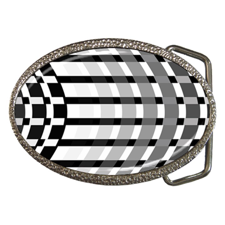 Nine Bar Monochrome Fade Squared Bend Belt Buckles