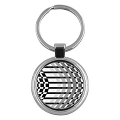 Nine Bar Monochrome Fade Squared Bend Key Chain (round) by WetdryvacsLair