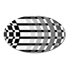 Nine Bar Monochrome Fade Squared Bend Oval Magnet by WetdryvacsLair