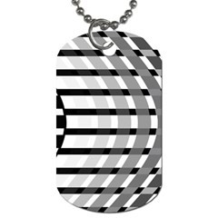 Nine Bar Monochrome Fade Squared Bend Dog Tag (one Side)