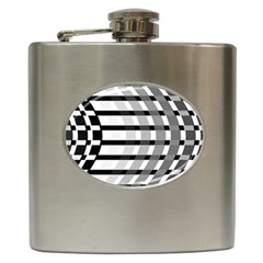 Nine Bar Monochrome Fade Squared Bend Hip Flask (6 Oz) by WetdryvacsLair