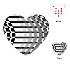 Nine Bar Monochrome Fade Squared Bend Playing Cards Single Design (heart) by WetdryvacsLair