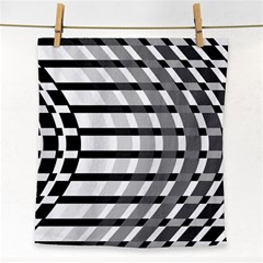 Nine Bar Monochrome Fade Squared Bend Face Towel by WetdryvacsLair