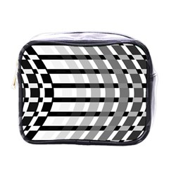 Nine Bar Monochrome Fade Squared Bend Mini Toiletries Bag (one Side) by WetdryvacsLair