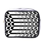 Nine Bar Monochrome Fade Squared Bend Mini Toiletries Bag (One Side) Front