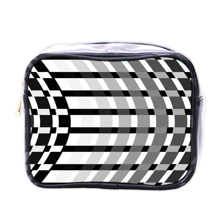 Nine Bar Monochrome Fade Squared Bend Mini Toiletries Bag (One Side)