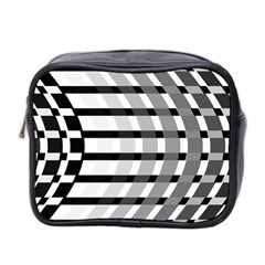 Nine Bar Monochrome Fade Squared Bend Mini Toiletries Bag (two Sides) by WetdryvacsLair