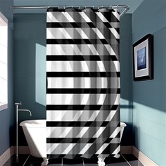 Nine Bar Monochrome Fade Squared Bend Shower Curtain 36  X 72  (stall)  by WetdryvacsLair