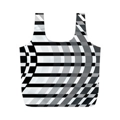 Nine Bar Monochrome Fade Squared Bend Full Print Recycle Bag (m) by WetdryvacsLair