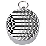 Nine Bar Monochrome Fade Squared Bend Silver Compasses Front