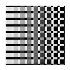 Nine Bar Monochrome Fade Squared Pulled Inverted Tile Coaster by WetdryvacsLair