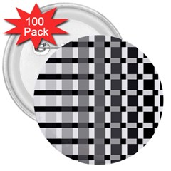 Nine Bar Monochrome Fade Squared Pulled Inverted 3  Buttons (100 Pack)  by WetdryvacsLair