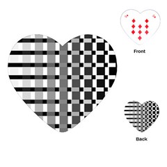 Nine Bar Monochrome Fade Squared Pulled Inverted Playing Cards Single Design (heart) by WetdryvacsLair