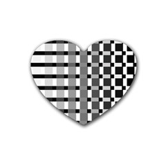 Nine Bar Monochrome Fade Squared Pulled Inverted Heart Coaster (4 Pack)  by WetdryvacsLair