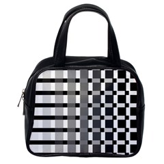 Nine Bar Monochrome Fade Squared Pulled Inverted Classic Handbag (one Side) by WetdryvacsLair