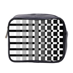 Nine Bar Monochrome Fade Squared Pulled Inverted Mini Toiletries Bag (two Sides) by WetdryvacsLair