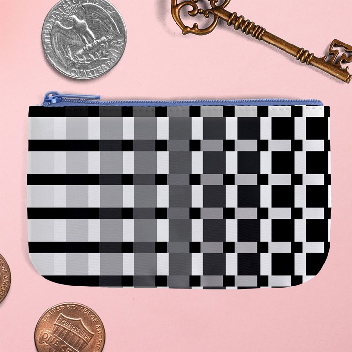 Nine Bar Monochrome Fade Squared Pulled Inverted Large Coin Purse