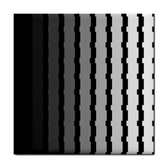 Nine Bar Monochrome Fade Squared Pulled Tile Coaster by WetdryvacsLair