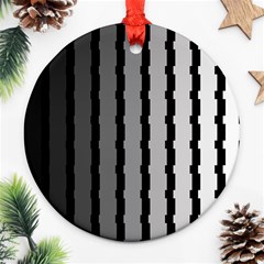 Nine Bar Monochrome Fade Squared Pulled Ornament (round) by WetdryvacsLair