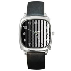 Nine Bar Monochrome Fade Squared Pulled Square Metal Watch by WetdryvacsLair