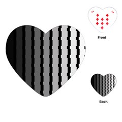 Nine Bar Monochrome Fade Squared Pulled Playing Cards Single Design (heart) by WetdryvacsLair