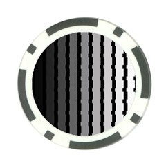 Nine Bar Monochrome Fade Squared Pulled Poker Chip Card Guard by WetdryvacsLair