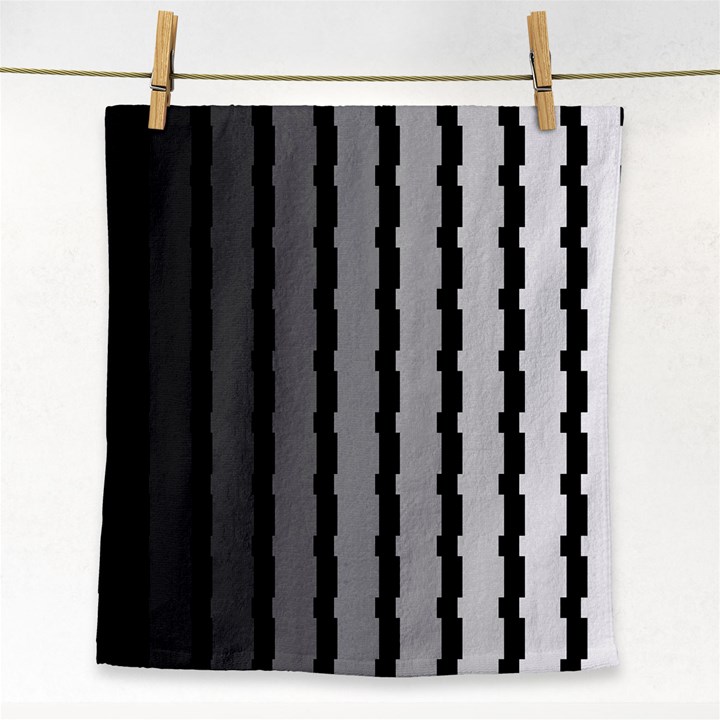 Nine Bar Monochrome Fade Squared Pulled Face Towel