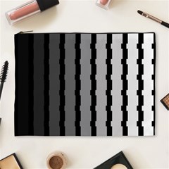 Nine Bar Monochrome Fade Squared Pulled Cosmetic Bag (xl) by WetdryvacsLair