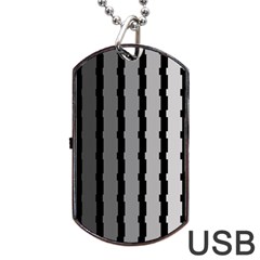 Nine Bar Monochrome Fade Squared Pulled Dog Tag Usb Flash (one Side) by WetdryvacsLair