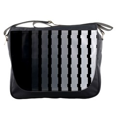 Nine Bar Monochrome Fade Squared Pulled Messenger Bag by WetdryvacsLair