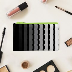 Nine Bar Monochrome Fade Squared Pulled Cosmetic Bag (xs) by WetdryvacsLair