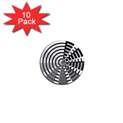 Nine Bar Monochrome Fade Squared Wheel 1  Mini Magnet (10 Pack)  by WetdryvacsLair