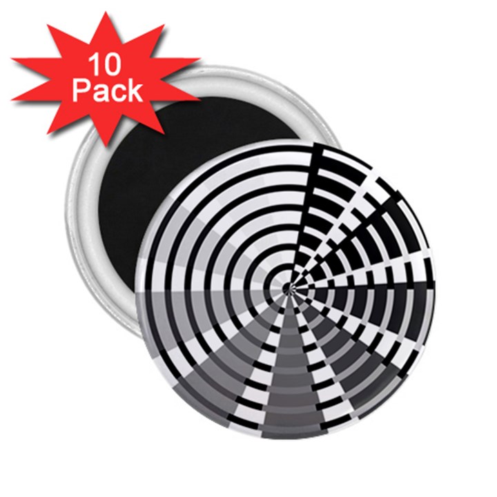 Nine Bar Monochrome Fade Squared Wheel 2.25  Magnets (10 pack) 