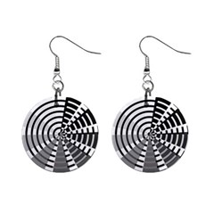 Nine Bar Monochrome Fade Squared Wheel Mini Button Earrings by WetdryvacsLair