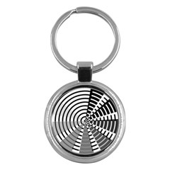 Nine Bar Monochrome Fade Squared Wheel Key Chain (round)