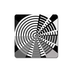 Nine Bar Monochrome Fade Squared Wheel Square Magnet by WetdryvacsLair