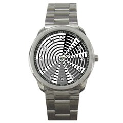 Nine Bar Monochrome Fade Squared Wheel Sport Metal Watch by WetdryvacsLair