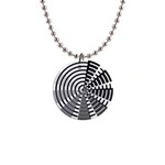 Nine Bar Monochrome Fade Squared Wheel 1  Button Necklace Front